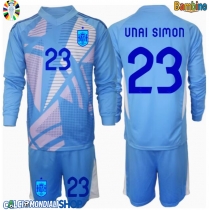 Maglie da calcio Spagna Unai Simon #23 Portiere Prima Maglia Bambino Europei 2024 Manica Lunga (+ Pantaloni corti)